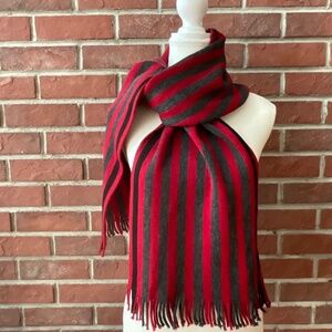 Fraas 100% Wool Striped Scarf 11”x65” Unisex Made in Germany NWOT
